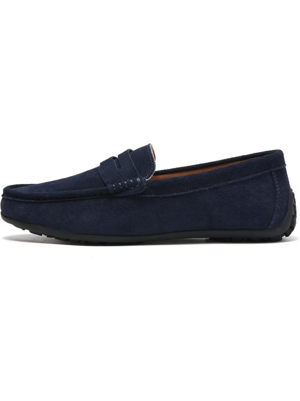 FASHION Men's Blue Suede Leather Loafers Penny Slip On Walking Casual Shoes